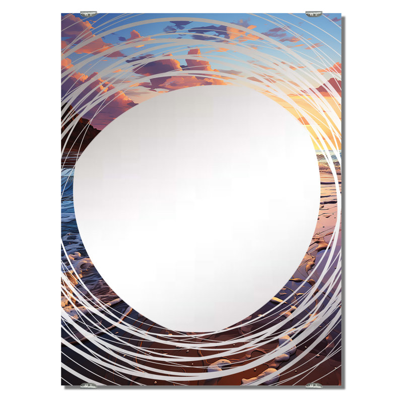 Reuter - Miroir de plage décoratif mural MIR139684, 32 po x 24 po