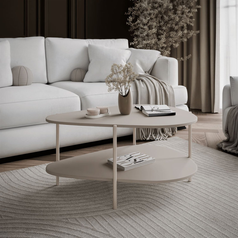 Four Leg Coffee Table with Storage, Cashmire