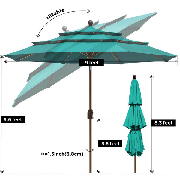 Arlmont & Co. Kasia 9' Market Umbrella & Reviews | Wayfair