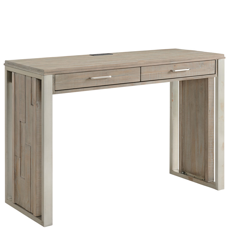 Bureau en bois massif avec prises Musso