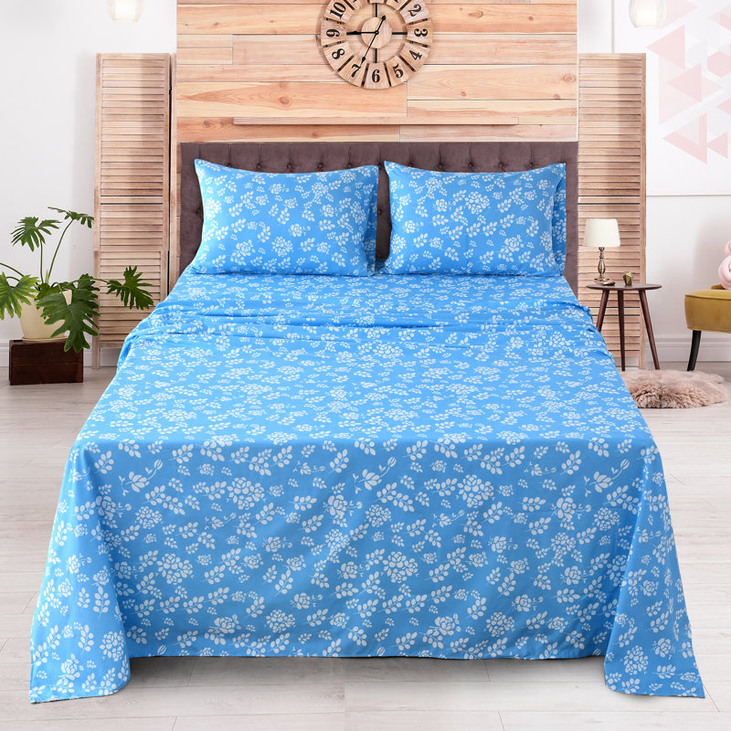Ensemble de draps en microfibre Lux Decor Collection, Simple, Bleu