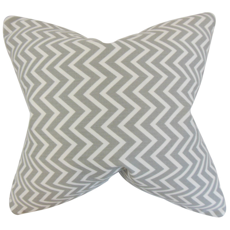 Square Pillow Cover & Insert, Light Gray