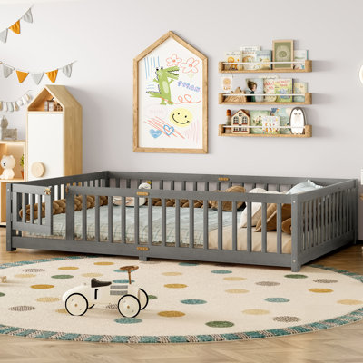 Bed Floor Bed With Safety Guardrails And Door For Kids, Ensuring Comfort And Security In Children's Rooms