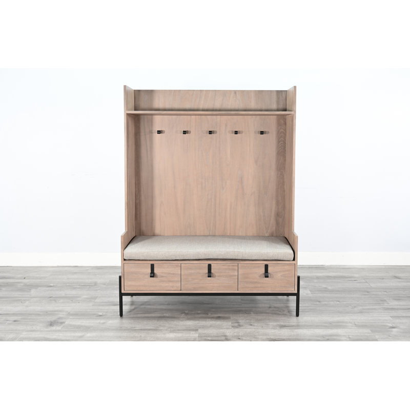 Zarlish Hall Tree 54'' Wide with Bench, Natural