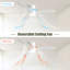 52 Inch Flush Mount Ceiling Fan Solid Wood Fan Blade Noiseless Reversible Motor Smart Remote Control With Light