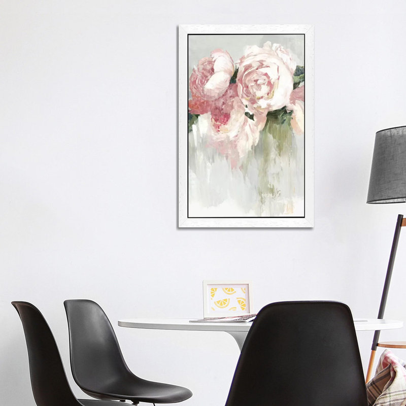 Peonies by Asia Jensen - Print on Canvas, White Framed, 101.6 cm H x 66.04 cm W
