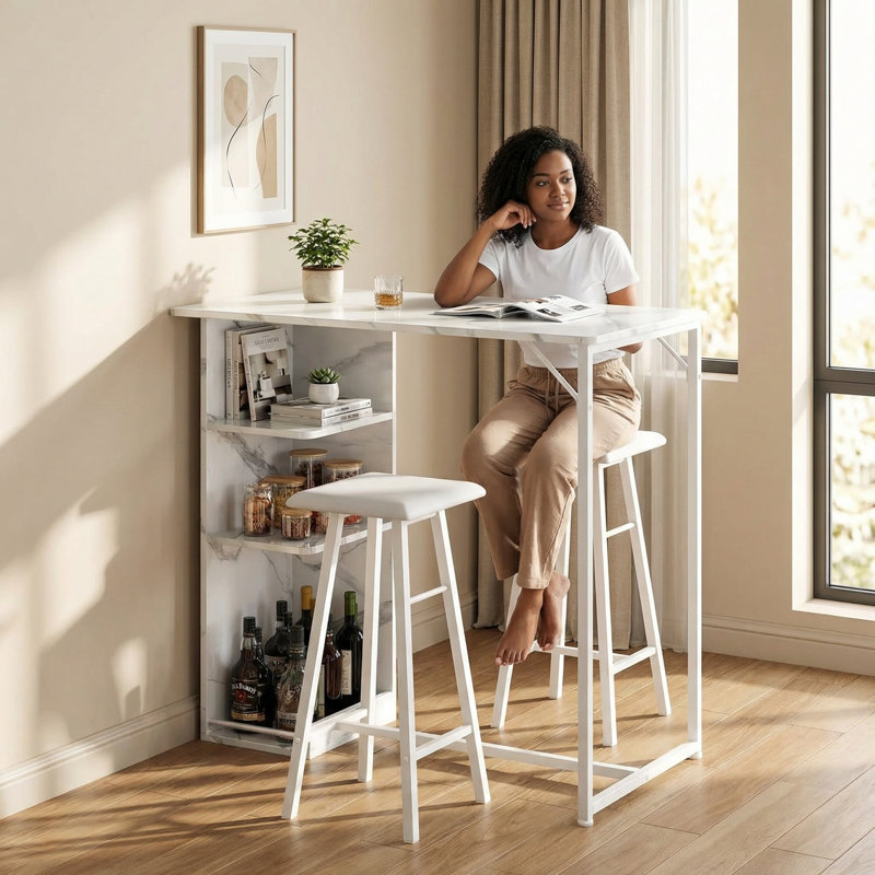 91.5cm Bar Set, White