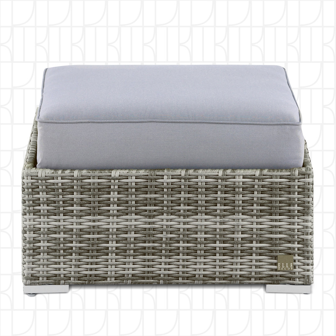 Elle Decor Vallauris Outdoor Ottoman with Cushion Elle Decor