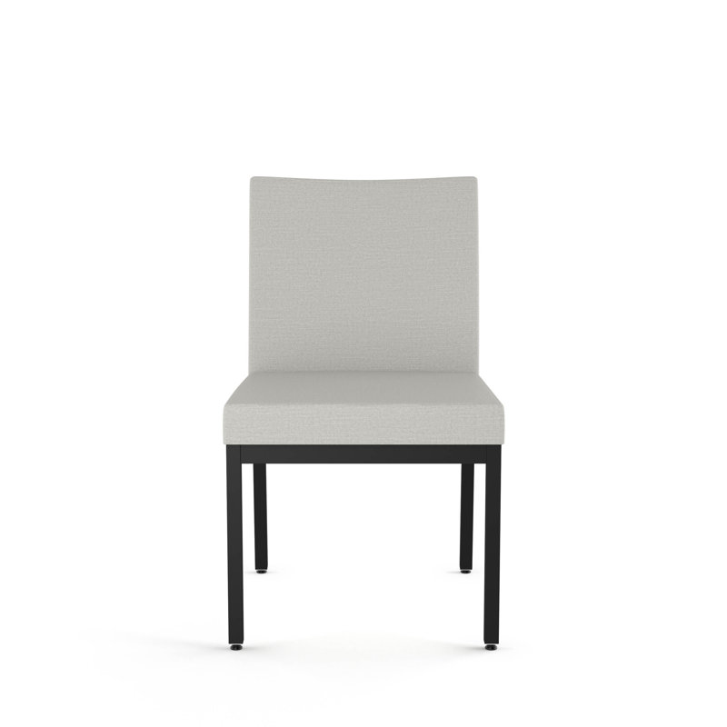Chaise rembourrée Driggers, Gris clair, Noir