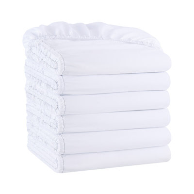 Host & Home Soft Brushed Hypoallergenic Microfiber Fitted Sheets - Pack of 6