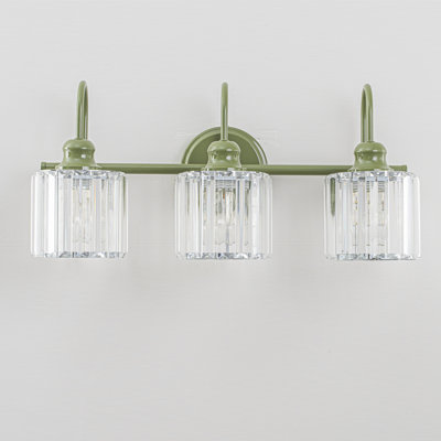 Gjystina 3-Light Dimmable Gold-Black/Chrome Crystal Vanity Light