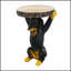 Charmante table d'appoint pour chien noire avec statue MGO, parfaite pour la décoration intérieure et extérieure, ajoute une élégance ludique à tout espace