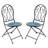 Gatsby Iron Outdoor Folding Dining Chairs with Mosaic Seat