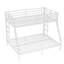 Lit superposé simple au-dessus d'un lit double en métal blanc, conception peu encombrante, aucun sommier nécessaire
