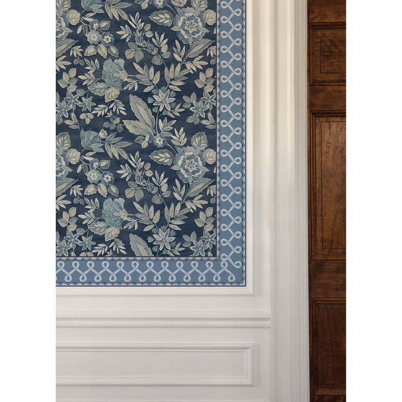 Bordure festonnée avec bordure bleue, Bleu