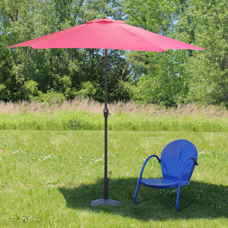 Parasol de marché pour l'extérieur avec manivelle, Rose vif
