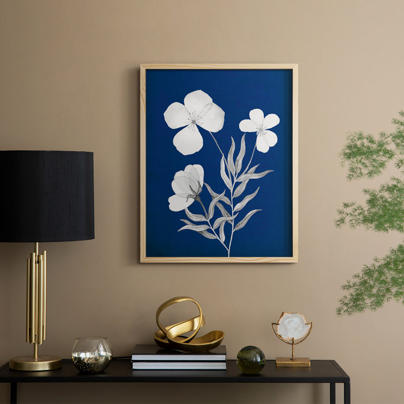 Indigo S croquis I, reproduction encadrée - bois massif, Naturel, H 21 po x l 17 po