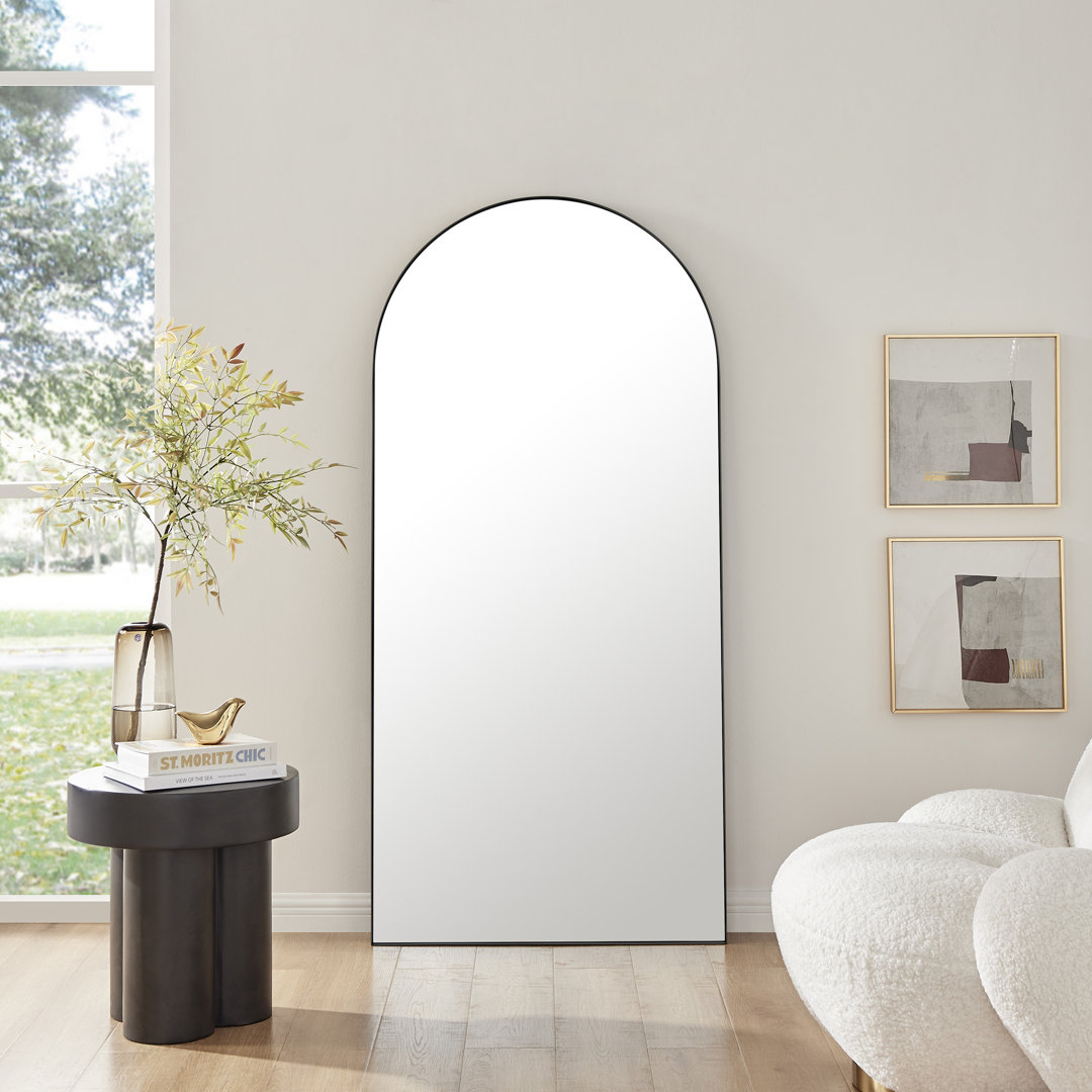 Adne Hallway Full Length Mirror - Arch Metal Frame Living Room Floor Mirror East Urban Home