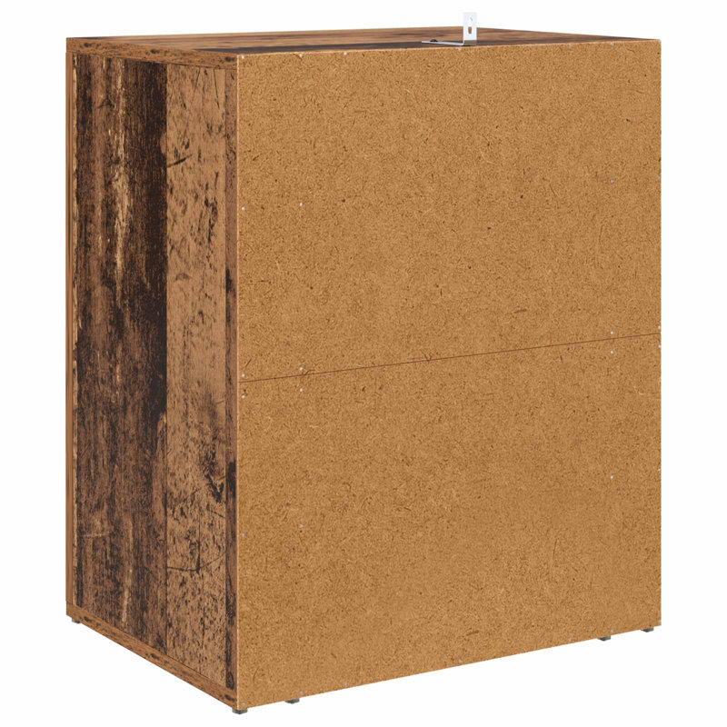 35cm W Manufactured Wood Bedside Table, Old Wood