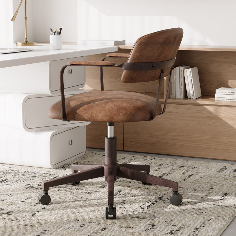 Mid Century Office Desk Chair, Brown