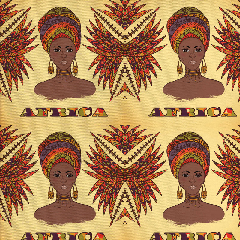 Tissu africain, H 36 po x l 58 po x P 1 po