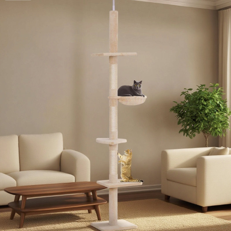 Tour d'escalade verticale à hauteur réglable pour chat