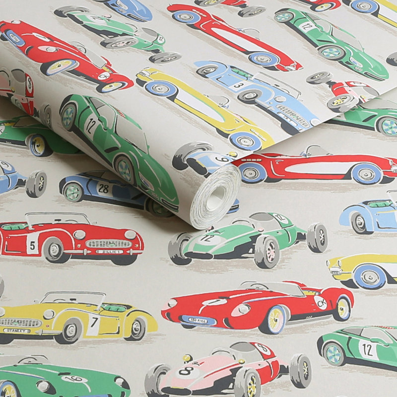 Cath Kidston Vintage Cars Multicoloured Kids Wallpaper