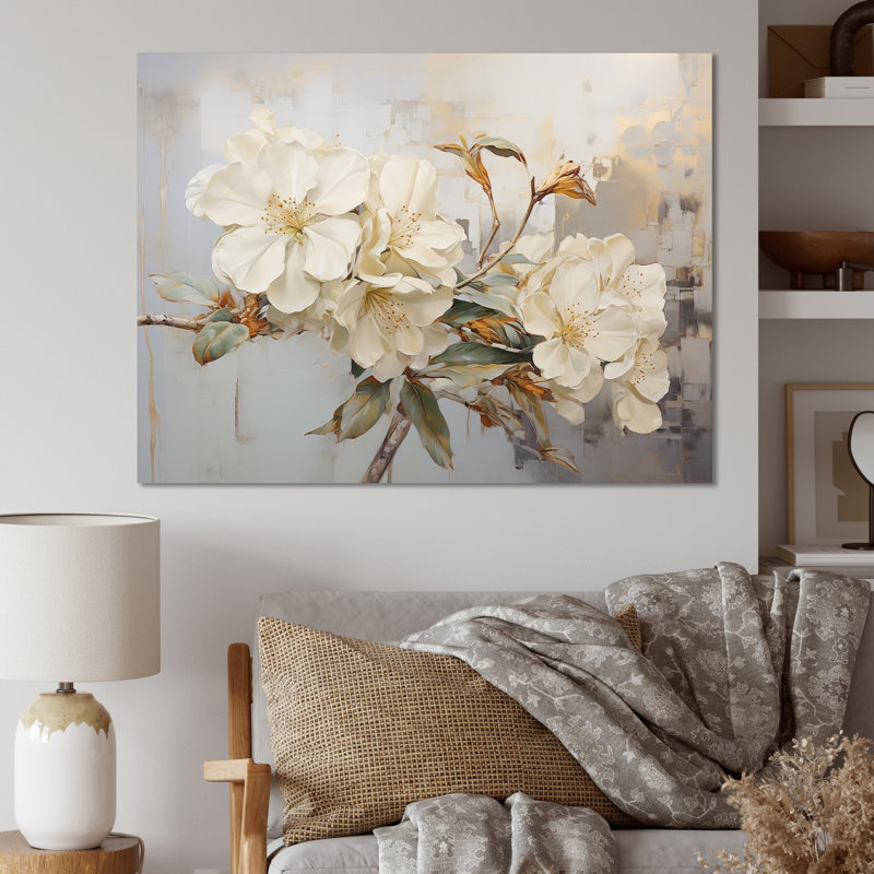 Essence de simplicité rhododendron VI, Toile tendue, H 12 po x l 20 po x P 1 po
