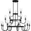 Lustre noir mat 18 lumières Viscount