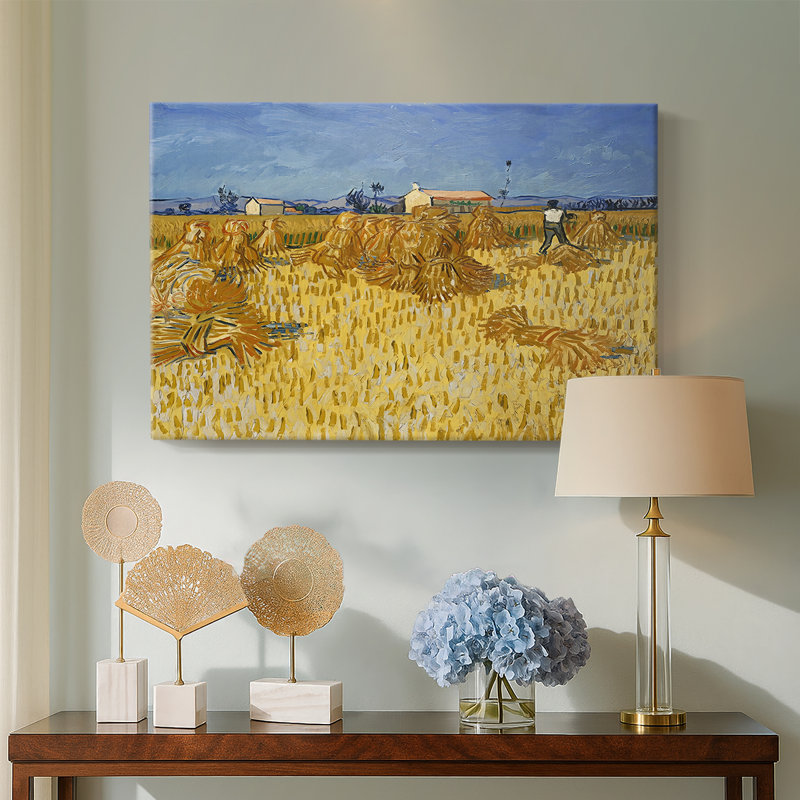 Champ de blé avec des gerbes (récolte en Provence) - Vincent van Gogh - toile tendue avec châssis - 1888, 18 x 27