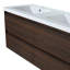 Meuble-lavabo mural 48 po avec deux lavabos en résine et 4 tiroirs à fermeture en douceur, durable et élégant
