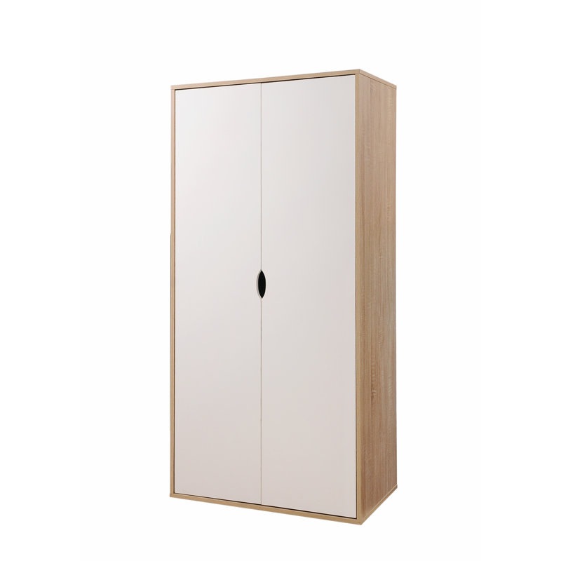 Bohl 2 Door Manufactured Wood Wardrobe, Oak/White