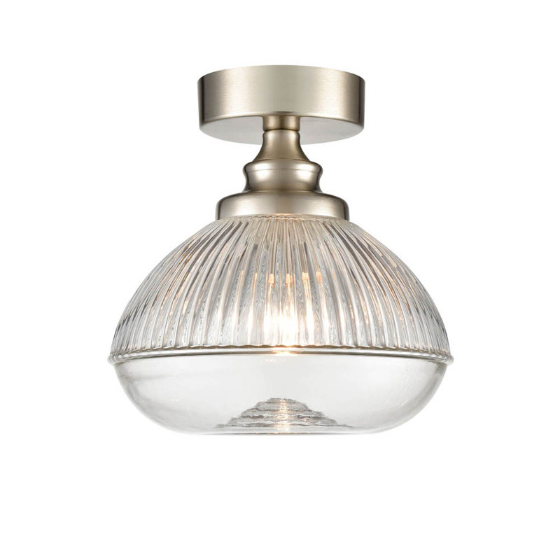 Kaing Semi Flush Mount, Satin Nickel