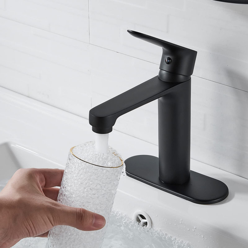 Single-Hole Bathroom Faucet with Drain Assembly