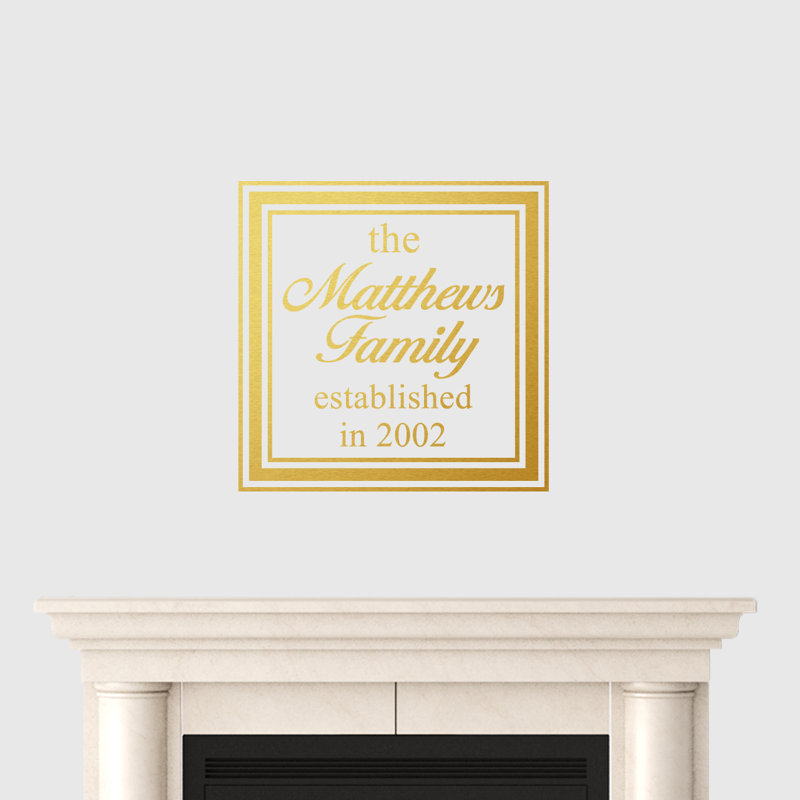 Text & Numbers Wall Decal, Gold, Yes