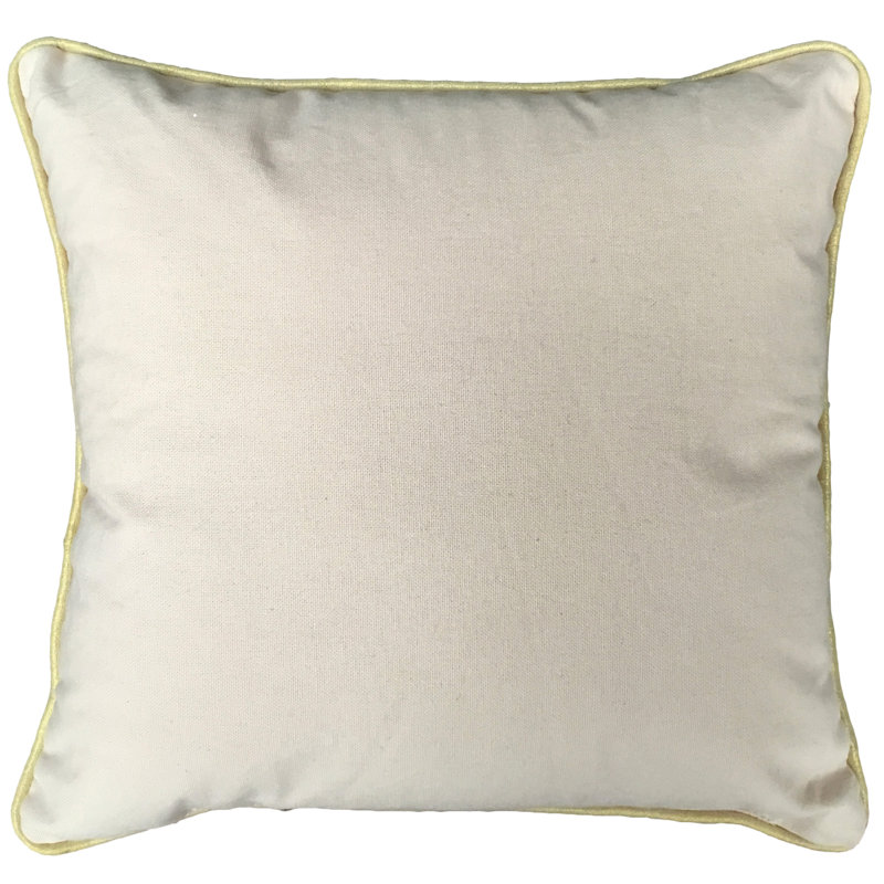Square Cushion, Gold Bead Heart