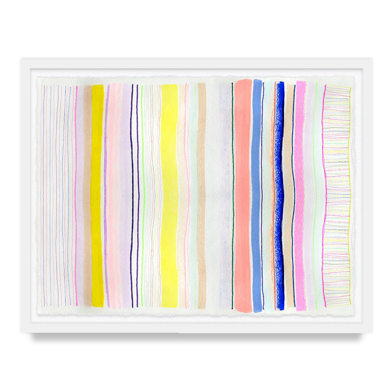 Spring Stripes #4 By Kristi Kohut, White Wood, 18" H x 24" W