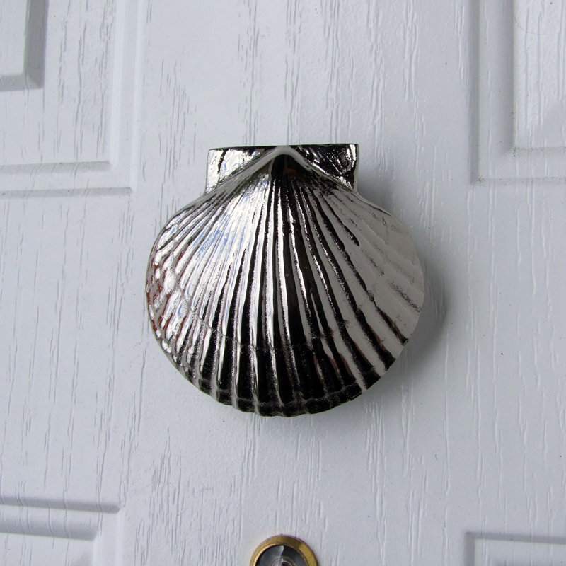 Heurtoir de porte festonné, Argent nickel, 5,25 po x 5,5 po x 2 po