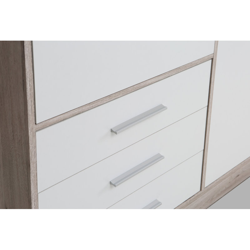 Armoire Shoaf, Chêne sable / blanc mat