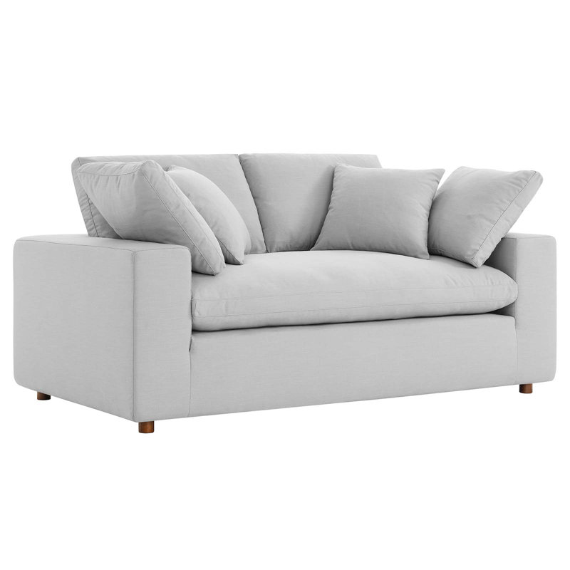 Modway Commix Down Filled Overstuffed Loveseat, Light Gray