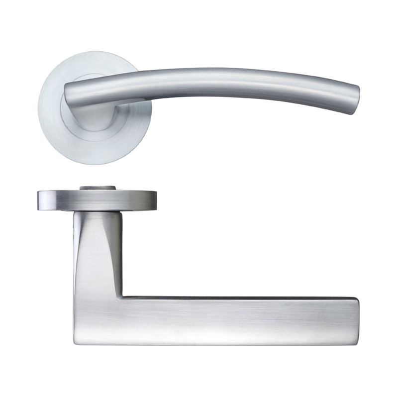 Amalfi Latch Door Handle, Satin Chrome