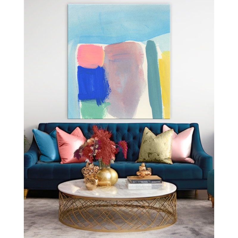 «Happy Place I» par Katie Ré Scheidt, H 26 po x l 24 po, Toile tendue