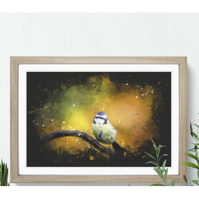 Blue Tit Bird Vol.2 Paint Splash - Picture Frame Graphic Art