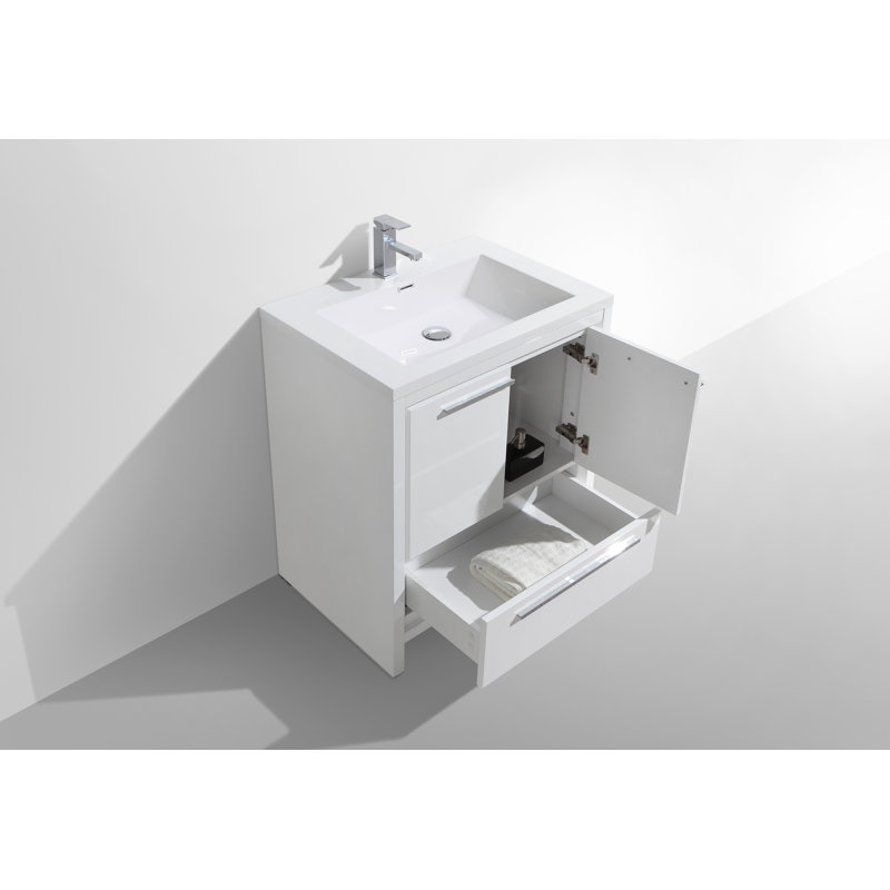 Lefebvre 29.5" Single Bathroom Vanity Set, Gloss White