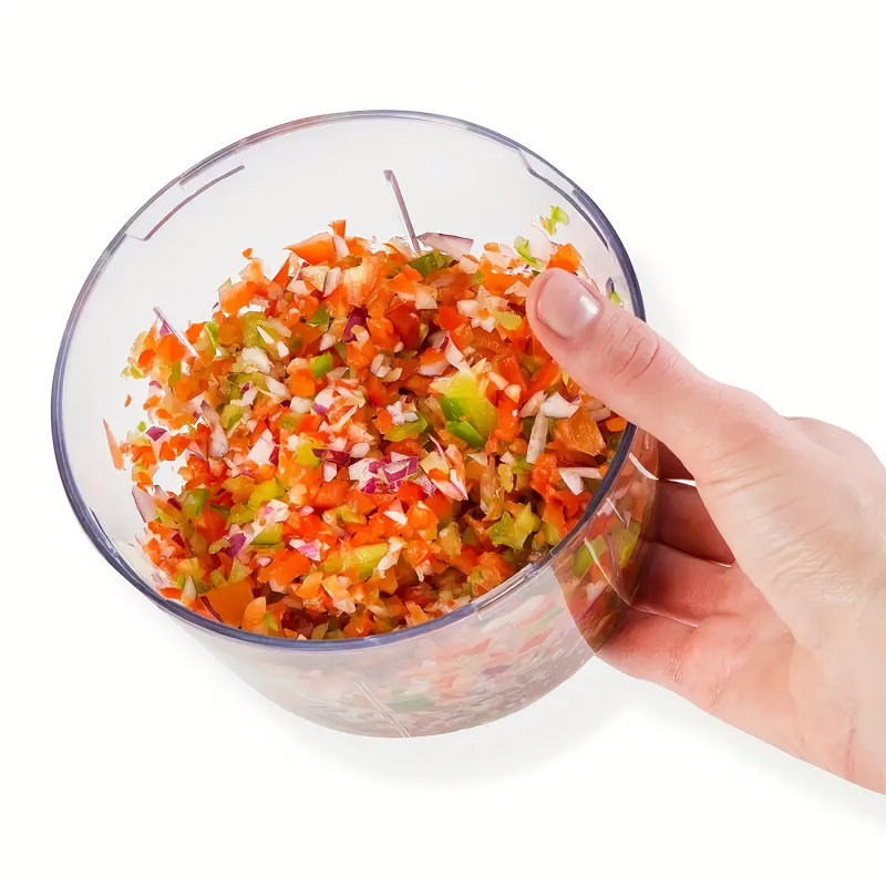 Hachoir manuel - coupe-légumes à ficelle et hachoir à ail avec pales en spirale et à ruban, contenant 900 ml, sans BPA