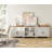 Scarlett Sideboard Cabinet With Bar Hutch, 101.6" Farmhouse Sideboard Credenza For Dining Room, Modern Buffet Cabinet For Kitchen, Large Storage Cabinet With Glass Doors, White