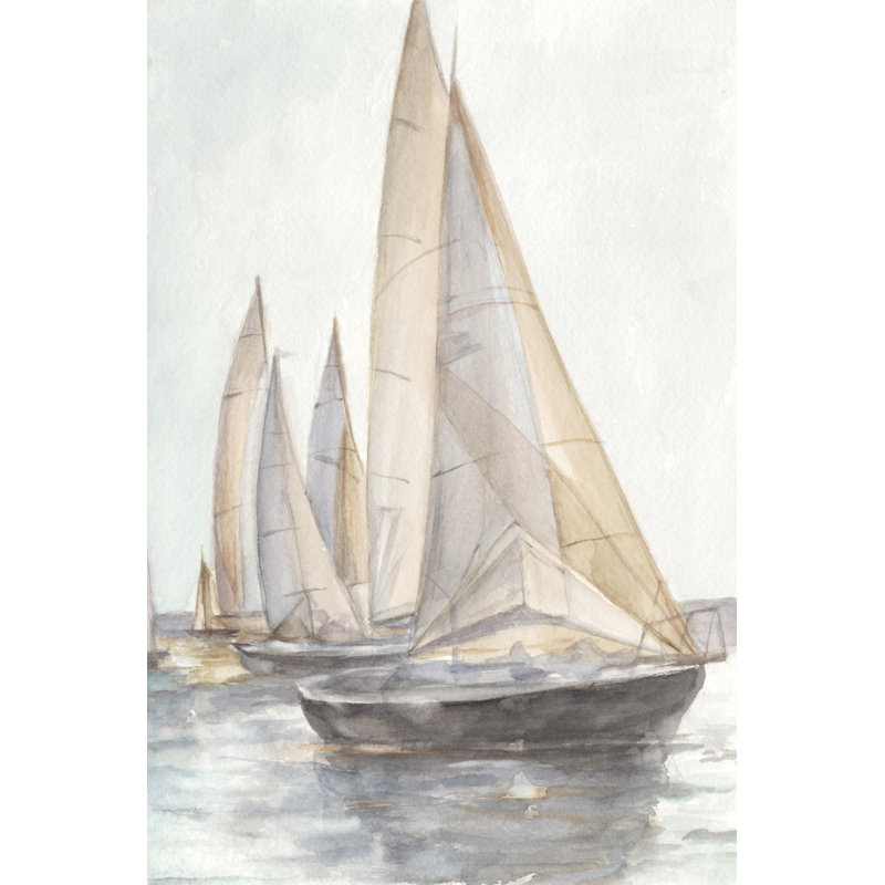 Reproduction d'art sur toile, "Plein air voiliers II" par Ethan Harper, H 36 po x l 24 po, Toile tendue, Non