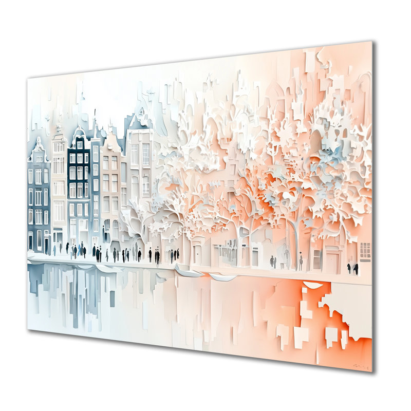 Amsterdam Colors Of Summer I - Cityscapes Metal Wall Art, Amsterdam Metal Print, 12" H x 20" W x 0.84" D