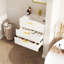 Armoire murale suspendue 24 po avec tiroir double, petit lavabo de salle de bain rectangulaire flottant avec trou de robinet simple et trop-plein, armoire de salle de bain moderne avec lavabo en céramique-413633752