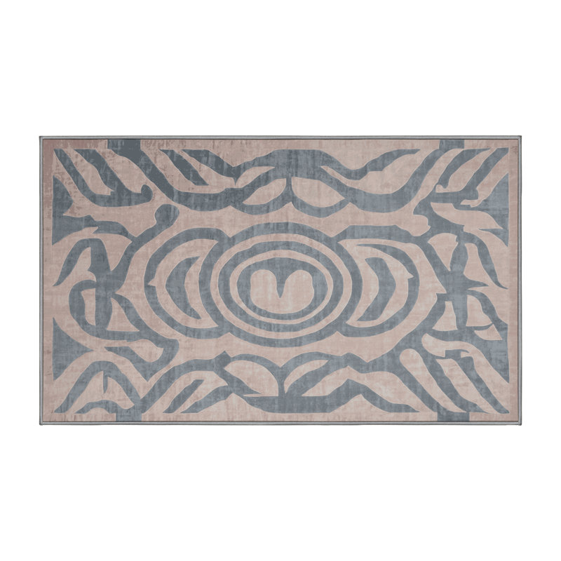 Machine Washable Gray Area Rug, Runner 2' x 5'